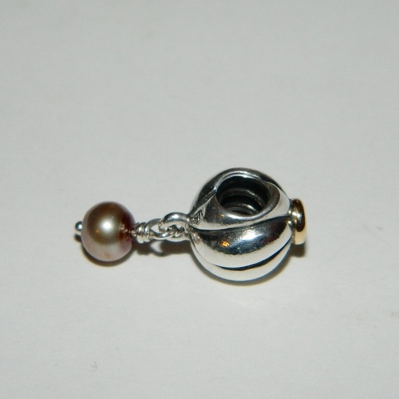 Pandora 14k Blooming Bud Pearl Charm Dangle - Picture 4 of 8